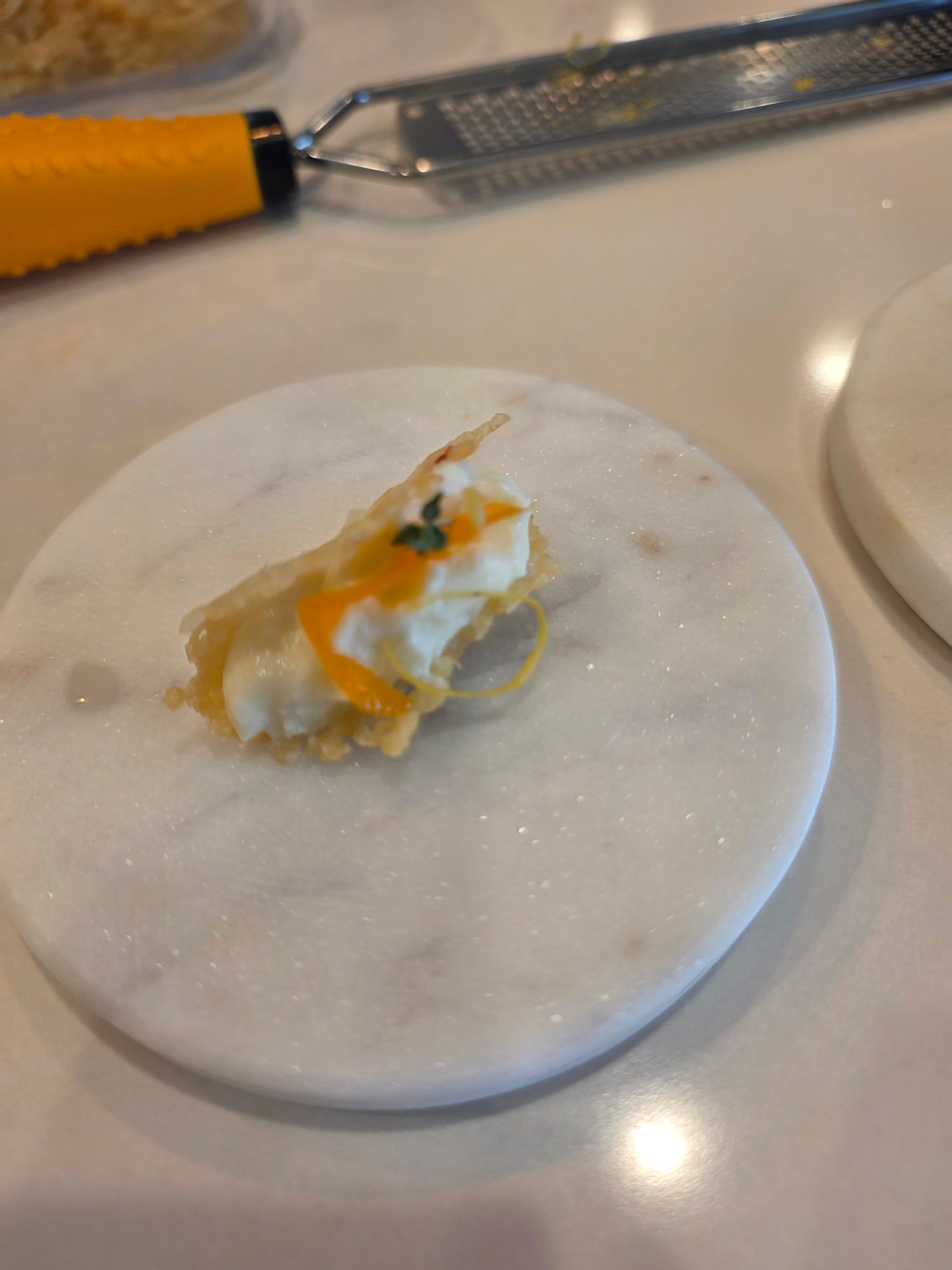 Whipped Ricotta in a Parmesan Crisp