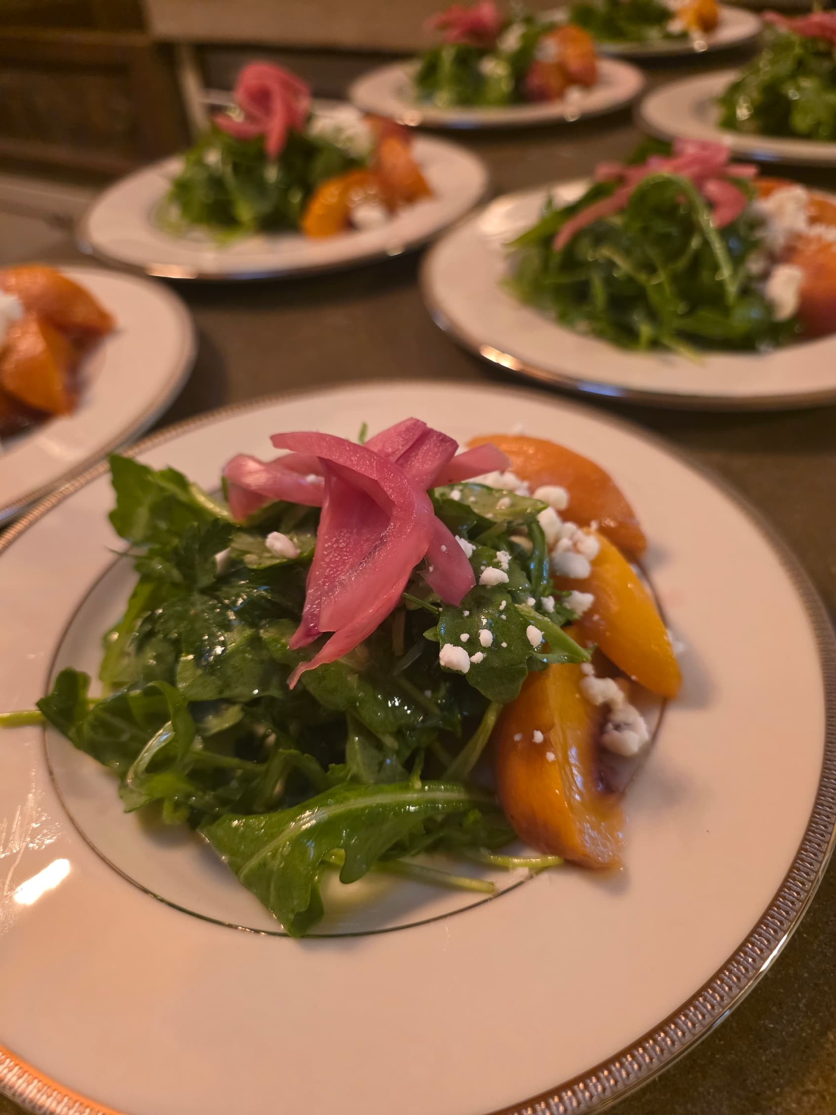 Roasted Peach and Arugula Salad with Preserved-Lemon Vinaigrette