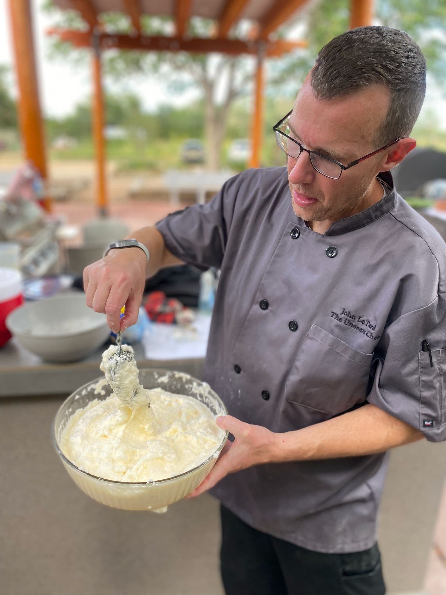 Chef John LeTard teaching a hands-on cooking class
