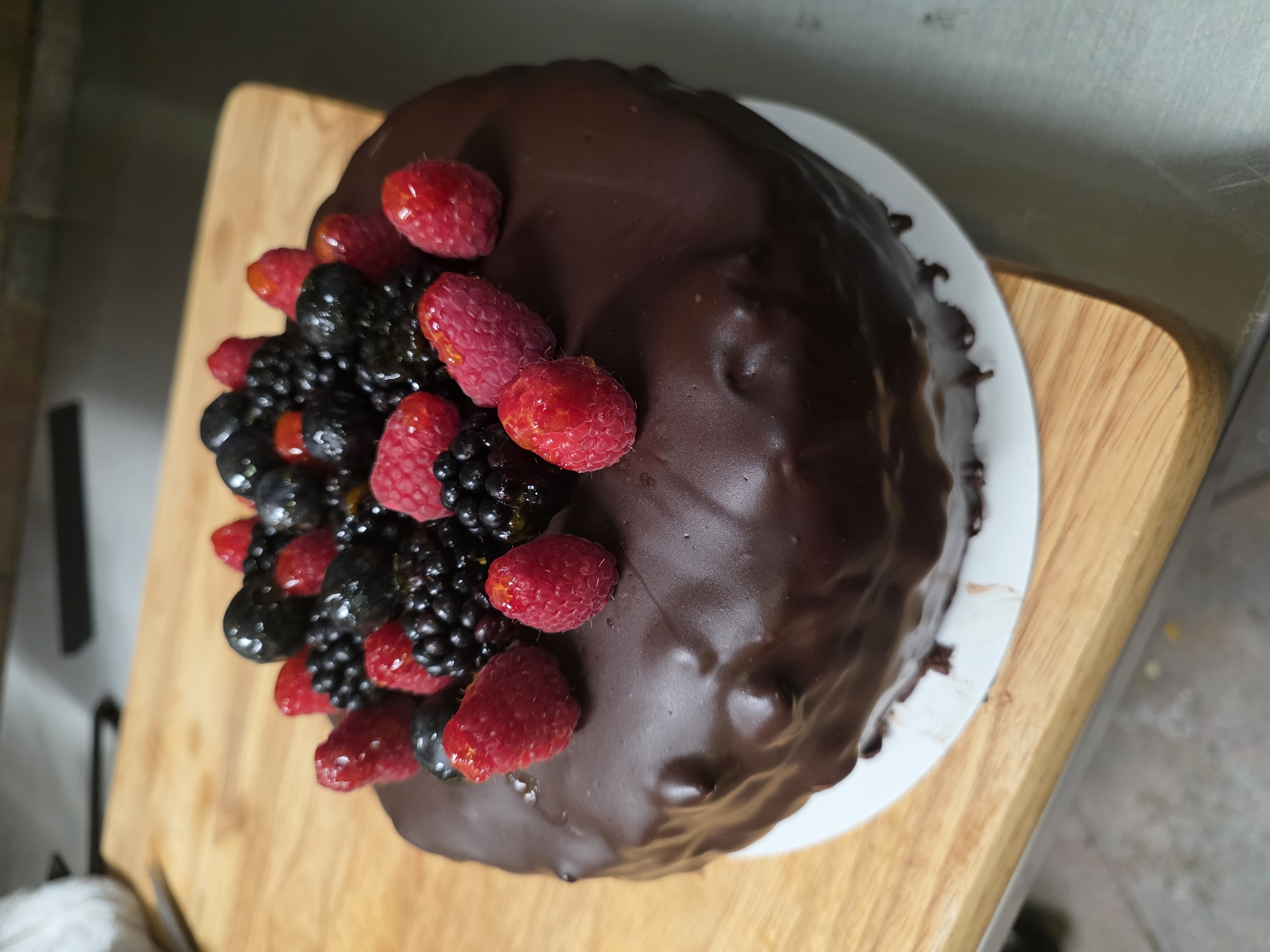 Raspberry Chocolate Ganache Cake