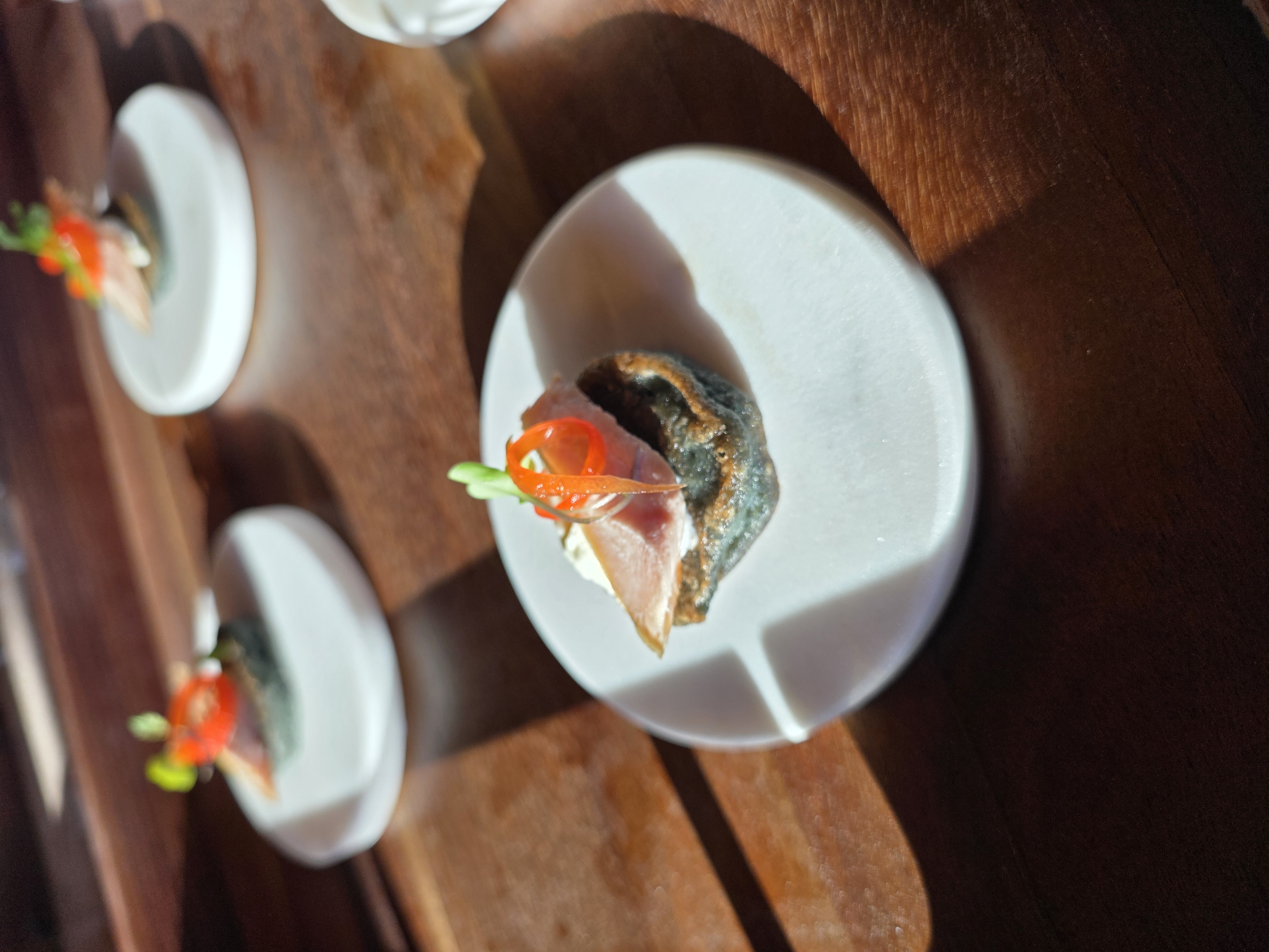 Smoked Trout Blue Corn Blini